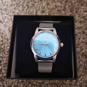 Invicta Silver Mesh Watch with Blue Dial